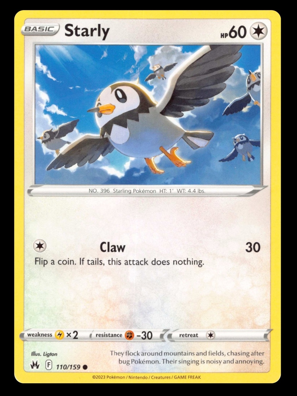 POKEMON CARD TCG - Starly - Crown Zenith - Common - 110/159